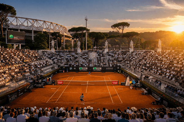 vista del campo da tennis al Foro Italico